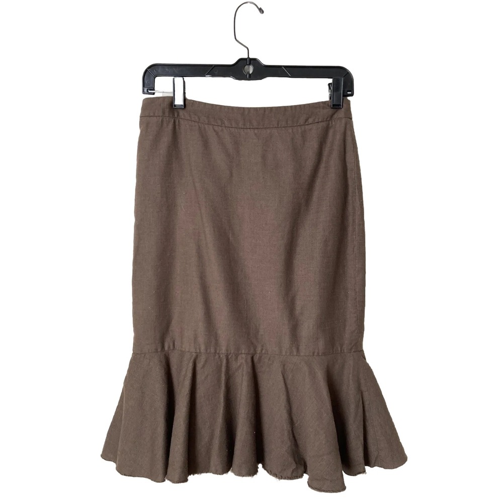 Robert  Rodriguez Skirt  Brown Size‎ 4 Fit ruffle Lace Cottagecore